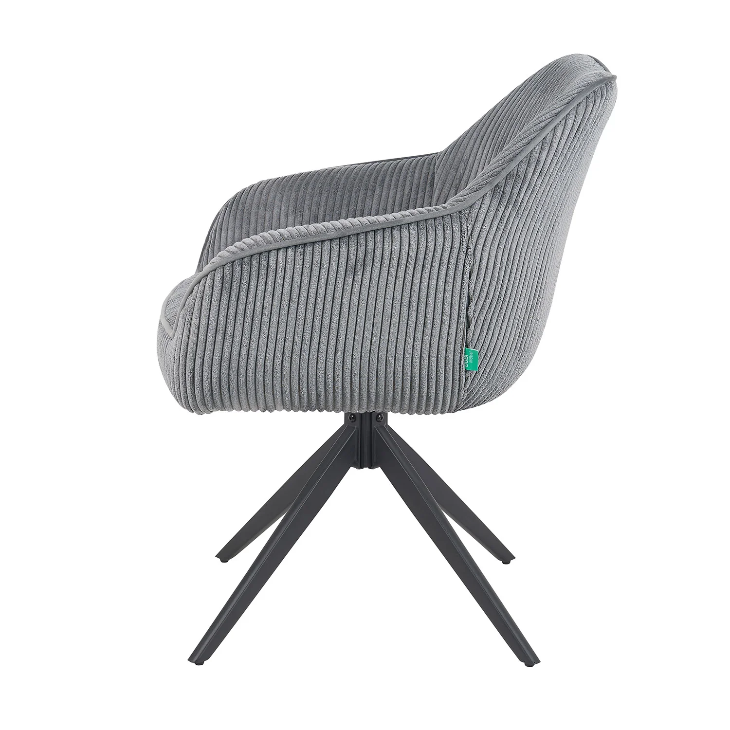 Esszimmerstuhl Mika-Kian 2er-Set 360° drehbar Federkern Metall Matt-Schwarz - Image 38