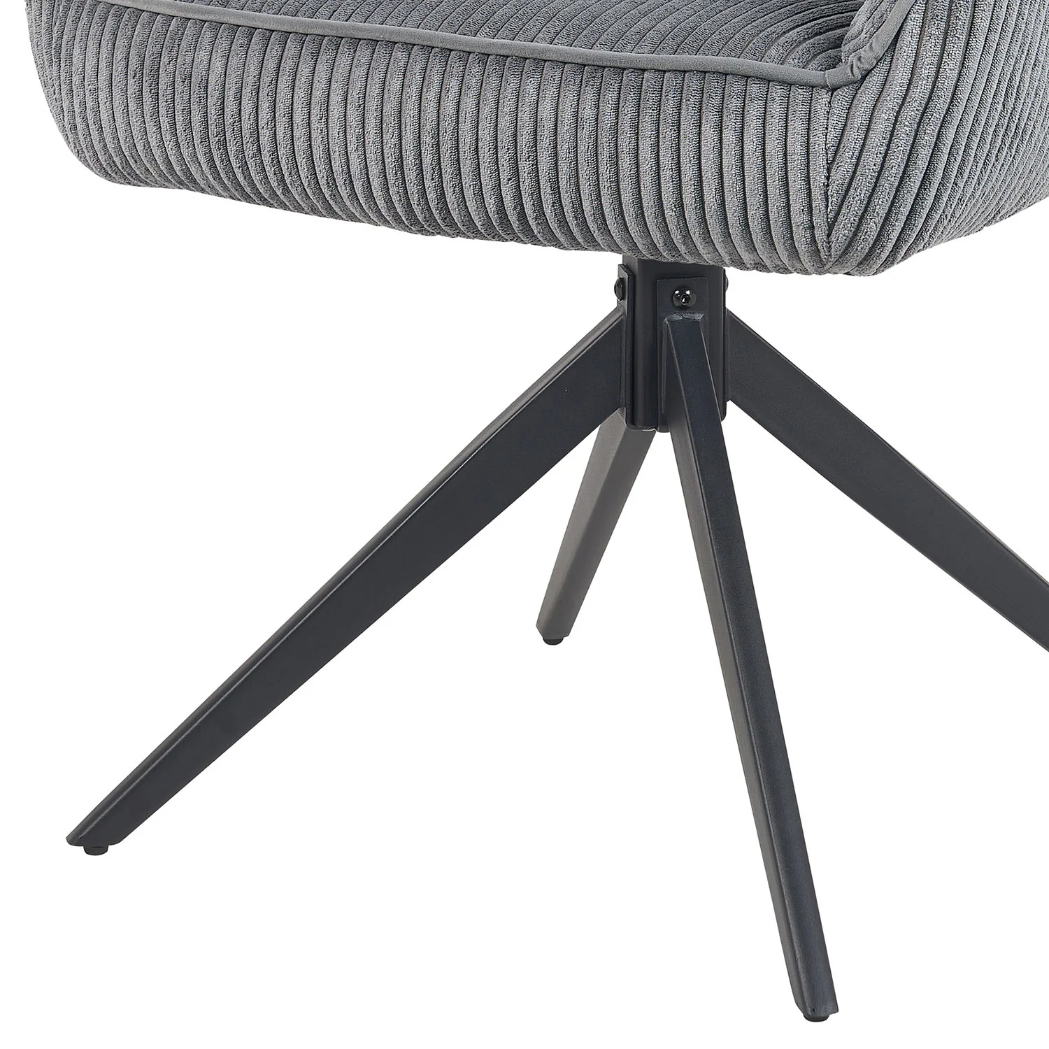 Esszimmerstuhl Mika-Kian 2er-Set 360° drehbar Federkern Metall Matt-Schwarz - Image 40