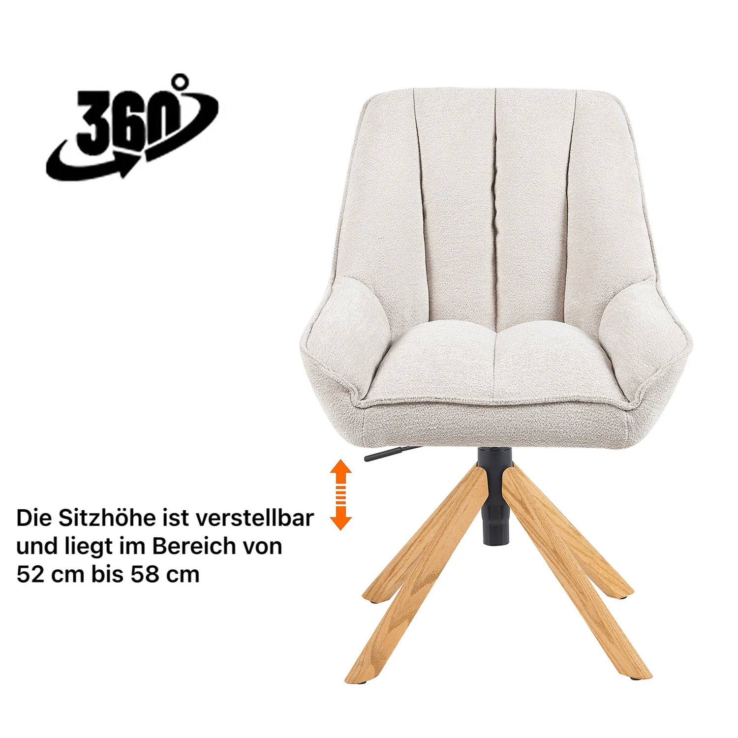 Esszimmerstuhl Mika-Leon 2er-Set | 360° drehbar | Rückstellfunktion | Eiche geölt Natur - Image 30