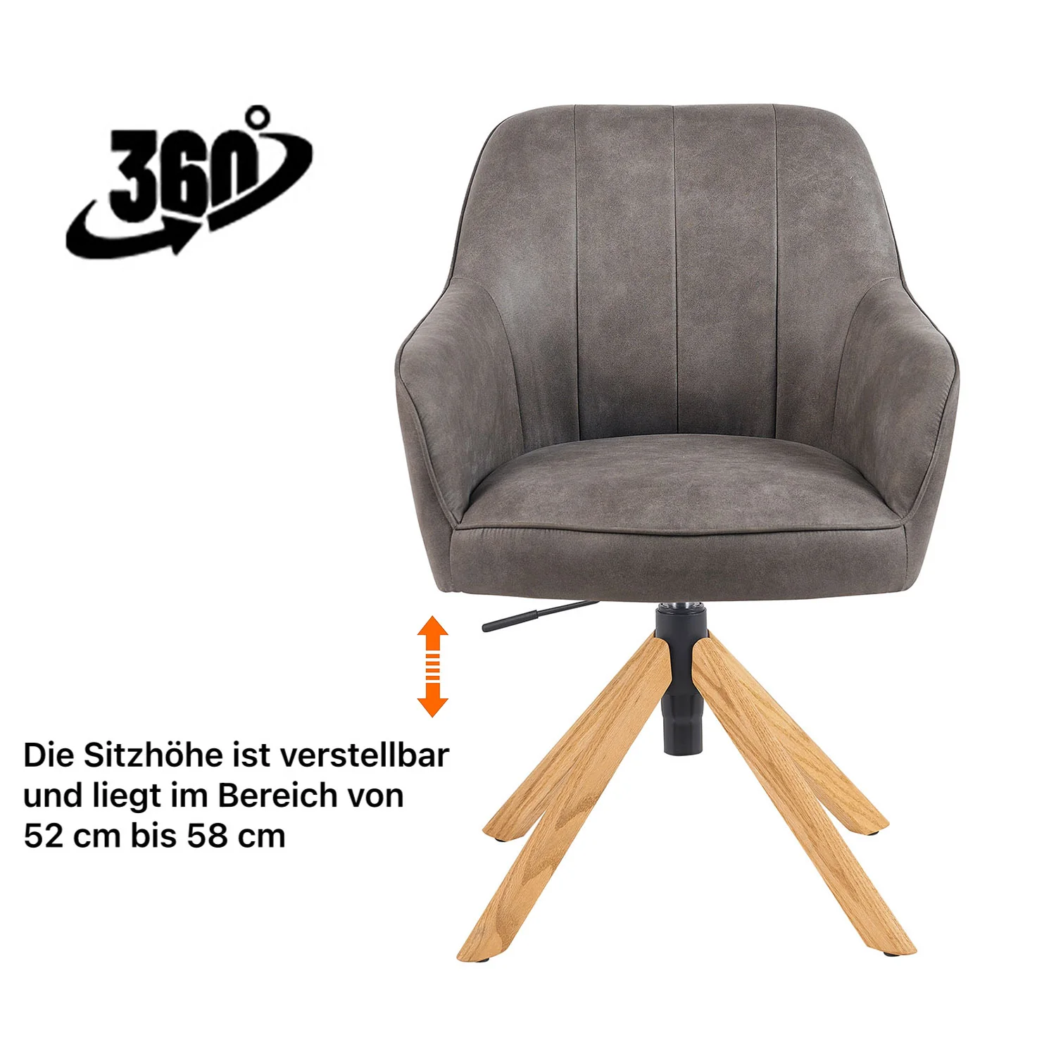 Esszimmerstuhl Mika-Levi 2er-Set | 360° drehbar | Rückstellfunktion | Eiche geölt Natur | DUBI Möbel - Image 40
