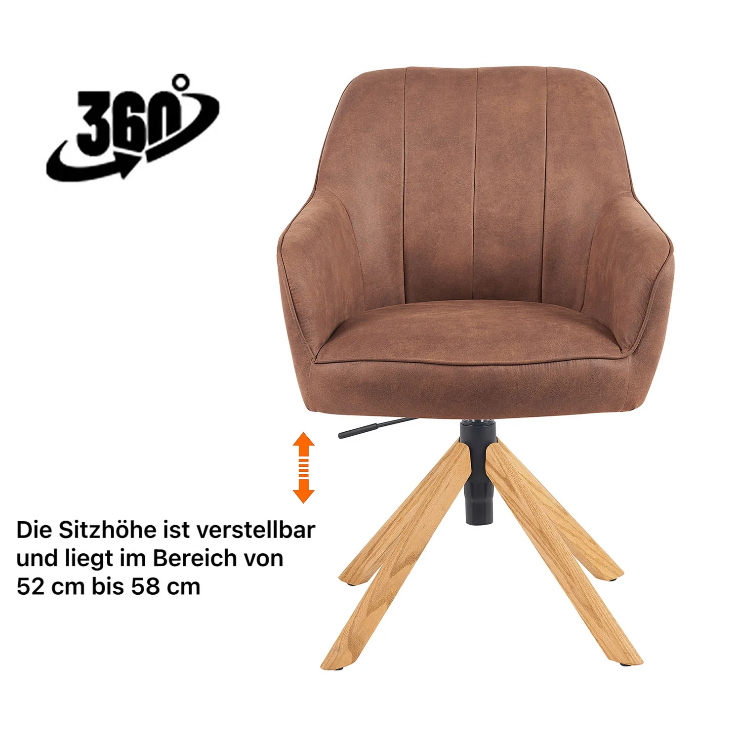 Esszimmerstuhl Mika-Levi 2er-Set | 360° drehbar | Rückstellfunktion | Eiche geölt Natur | DUBI Möbel - Image 49