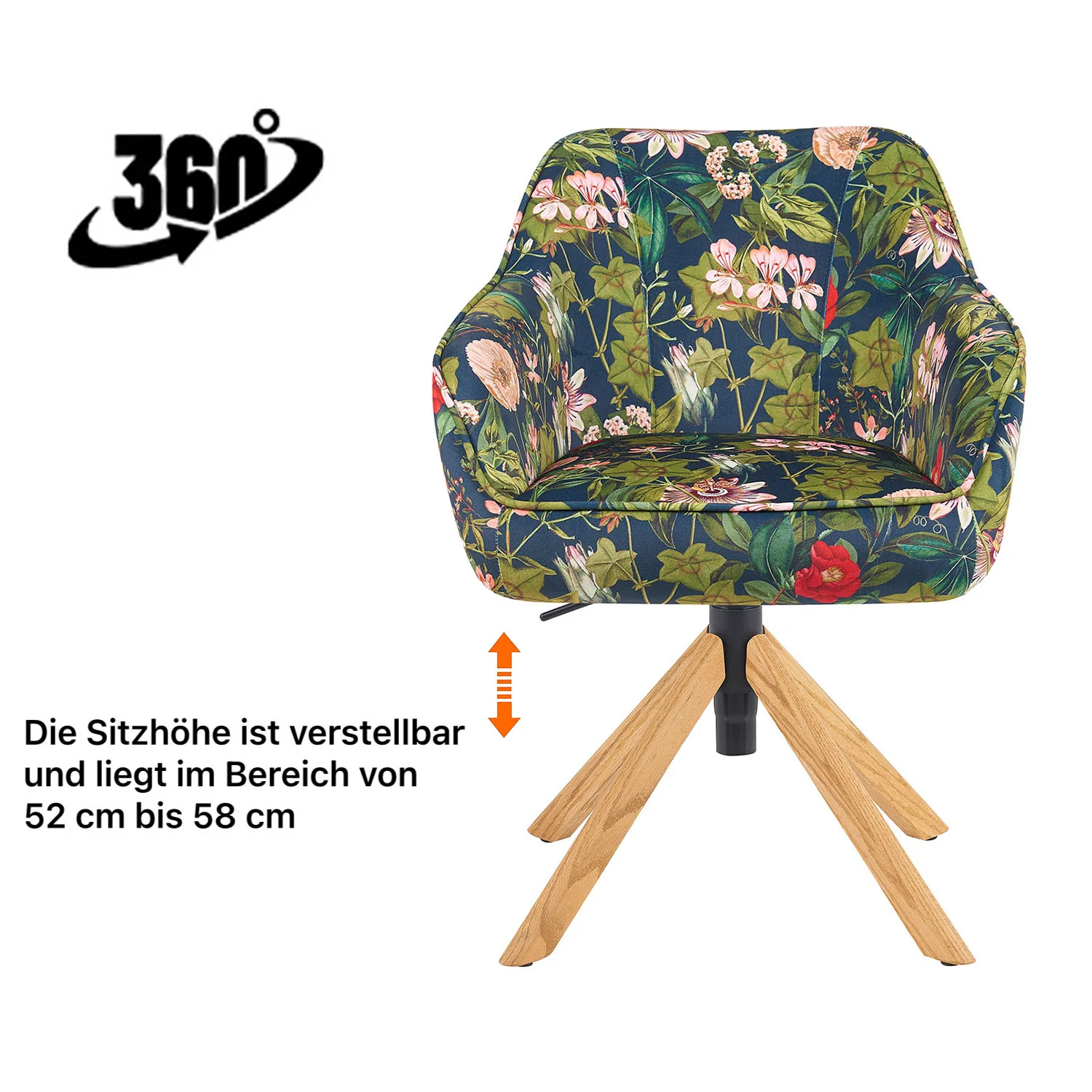 Esszimmerstuhl Mika-Luis 2er-Set 360° drehbar Federkern Eiche geölt - Image 100