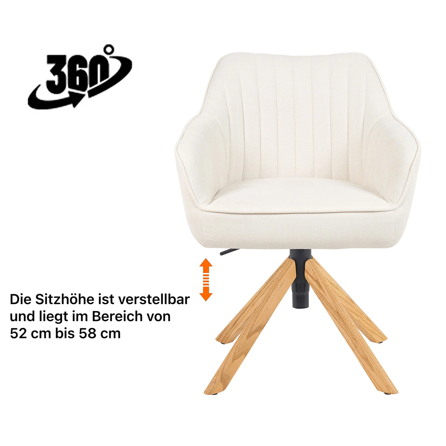 Esszimmerstuhl Mika-Luis 2er-Set 360° drehbar Federkern Eiche geölt - Image 72