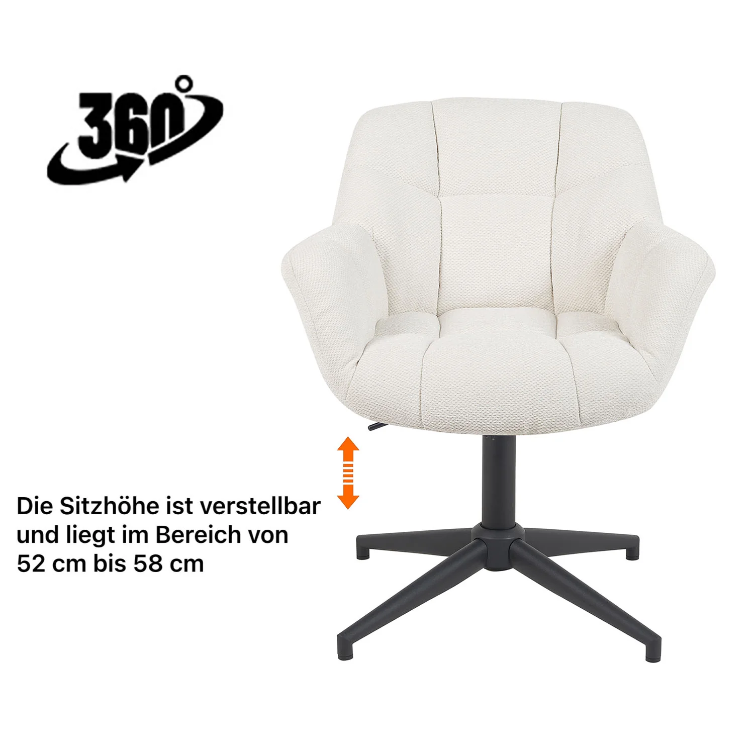 Esszimmerstuhl Mika-Luka 2er-Set | 360° drehbar | Metall pulverbeschichtet Matt Schwarz - Image 35