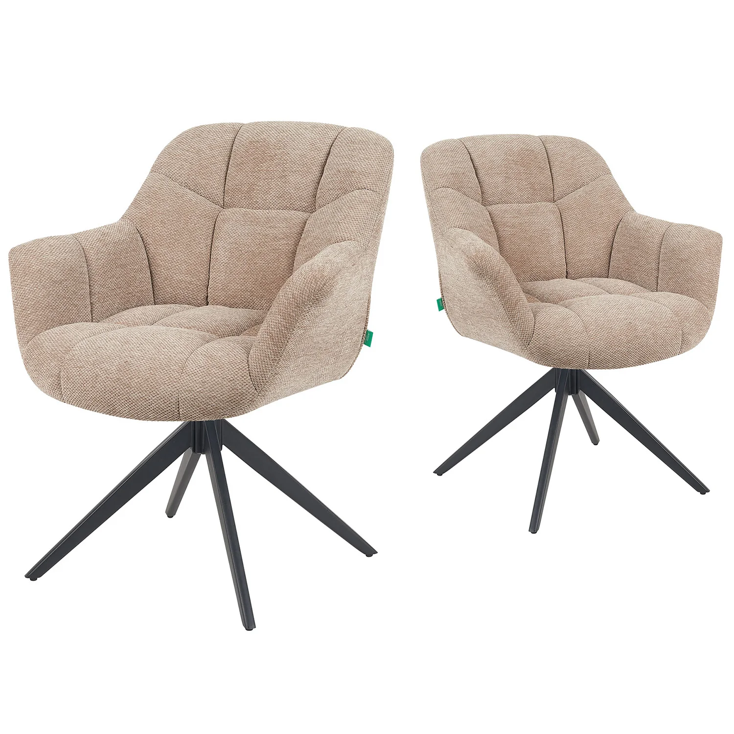 Esszimmerstuhl Mika-Mila 2er-Set | 360° drehbar | Metall pulverbeschichtet Matt-Schwarz - Image 10