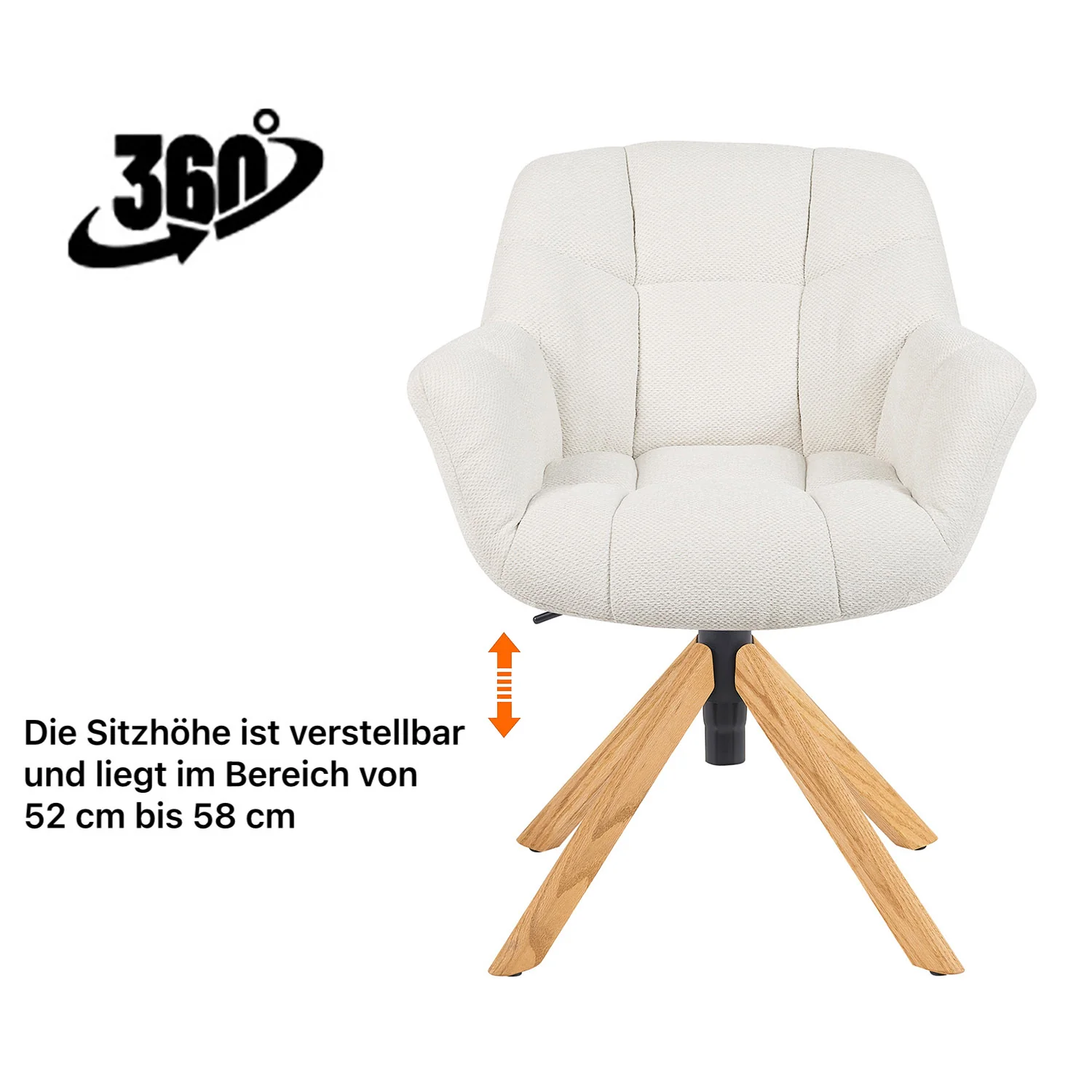 Esszimmerstuhl Mika-Nea 2er-Set | 360° drehbar | Rückstellfunktion | Eiche geölt Natur - Image 36