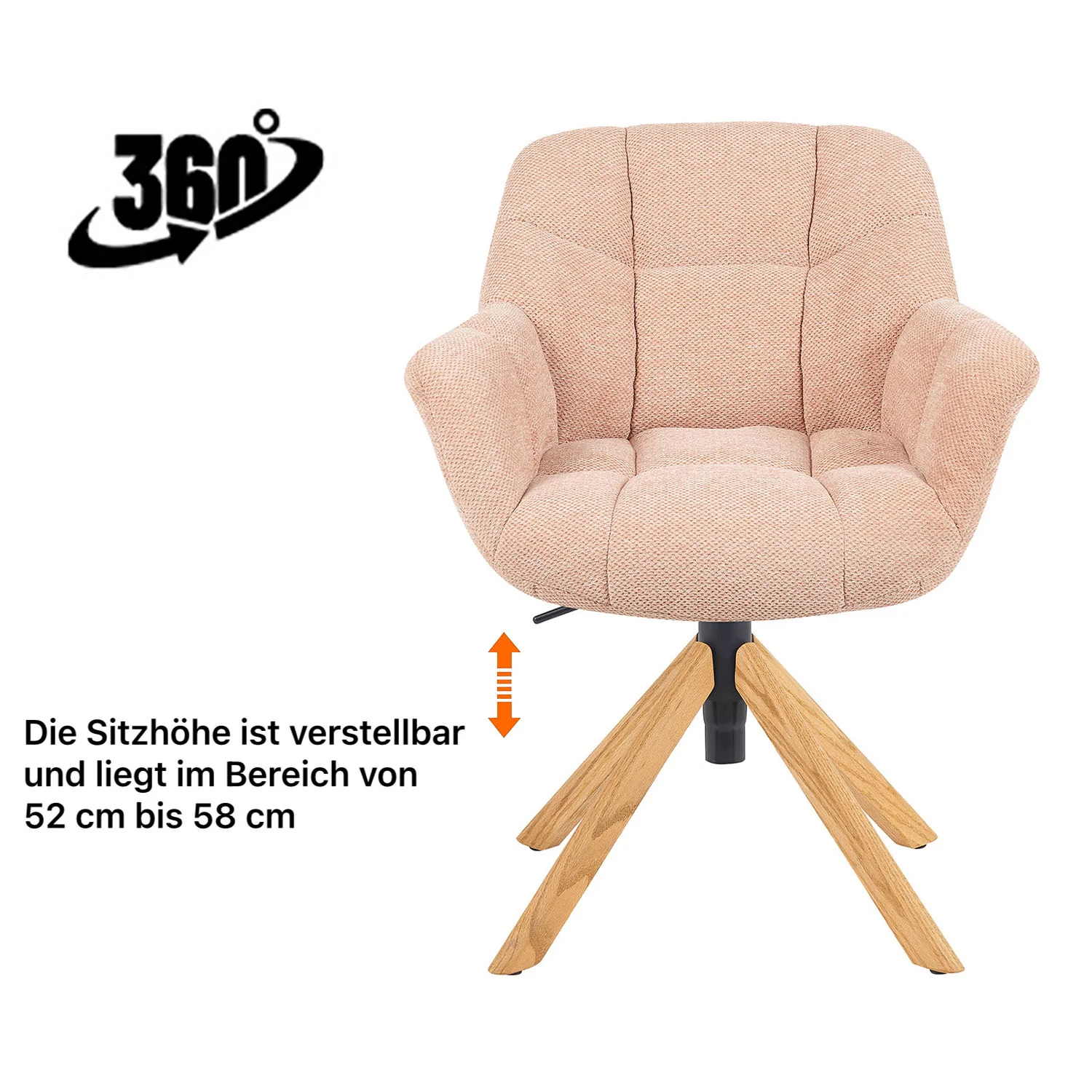 Esszimmerstuhl Mika-Nea 2er-Set | 360° drehbar | Rückstellfunktion | Eiche geölt Natur - Image 56