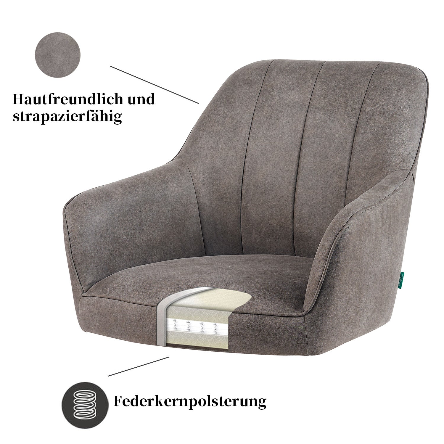 Esszimmerstuhl Mika-Noah 2er-Set -360° drehbar,Eiche geölt Natur - Image 67