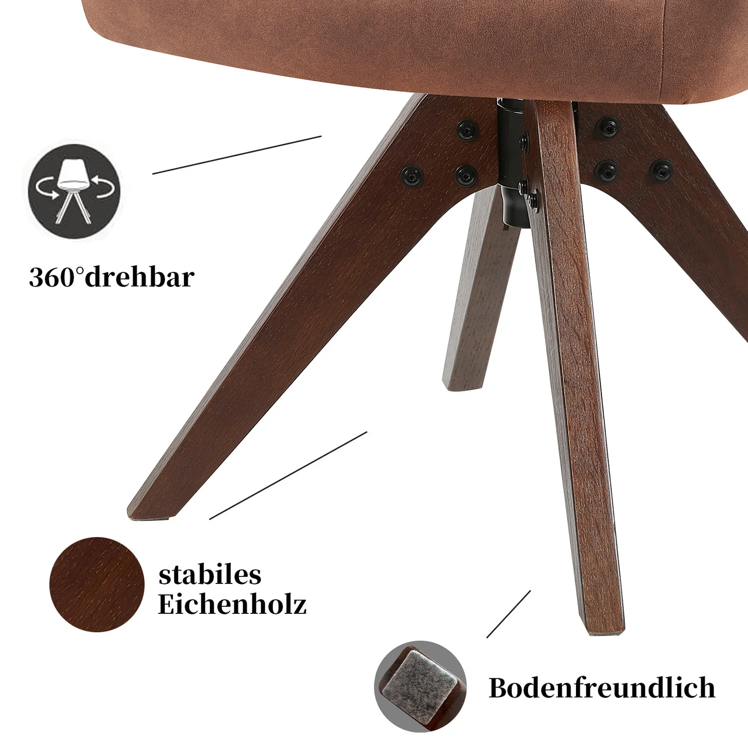 Esszimmerstuhl Mika-Noah 2er-Set -360° drehbar,Eiche geölt Natur - Image 78
