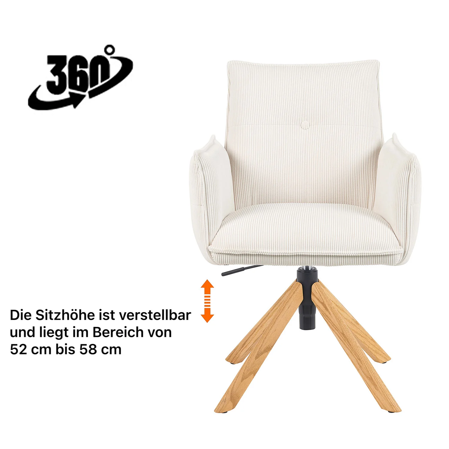 Esszimmerstuhl Mika-Paul 2er-Set | 360° drehbar | Rückstellfunktion | Eiche geölt Natur - Image 39