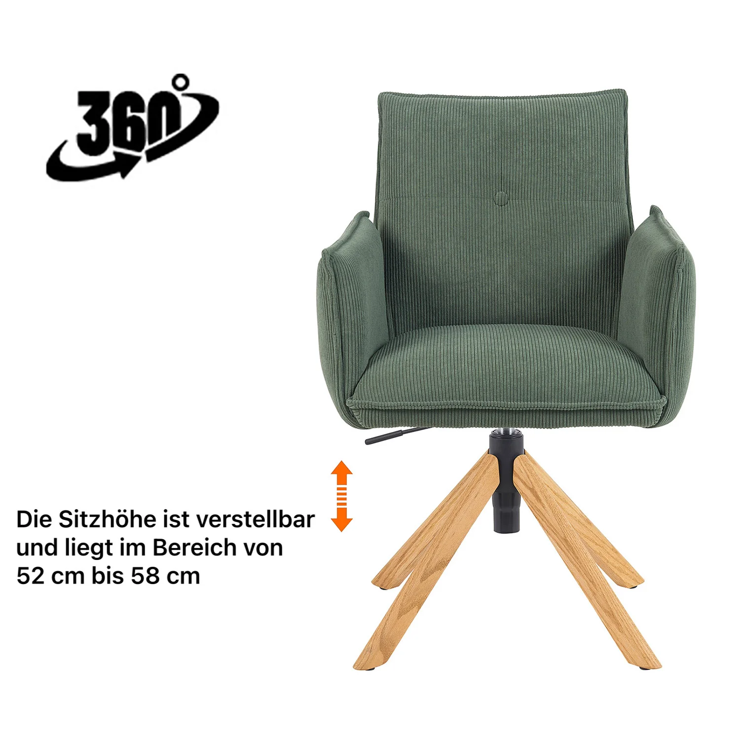 Esszimmerstuhl Mika-Paul 2er-Set | 360° drehbar | Rückstellfunktion | Eiche geölt Natur - Image 48