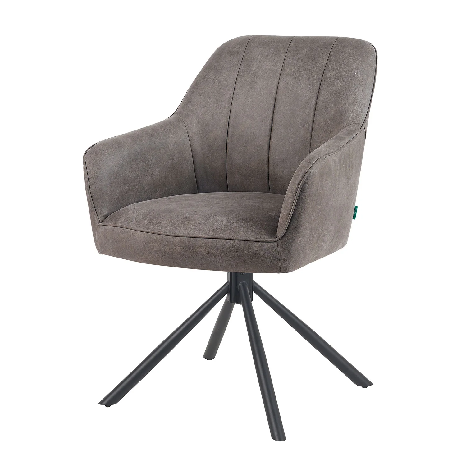 Esszimmerstuhl Mika-Piet, Braun, Gestell 360° drehbar, höhenverstellbar, Metall pulverbeschichtet Matt-Schwarz - Image 12