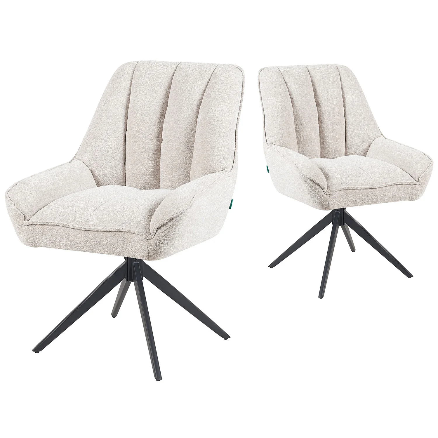 Esszimmerstuhl Mika-Zoe 2er-Set | 360° drehbar | Metall pulverbeschichtet Matt-Schwarz - Image 9