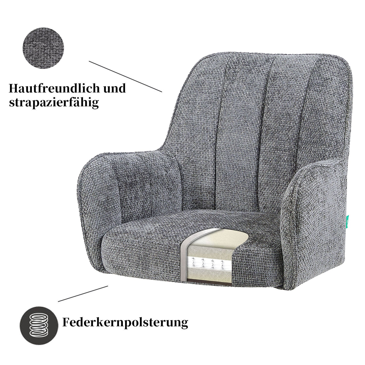 Esszimmerstuhl THOMAS-ZARA  - zeitloser Polsterstuhl mit Federkernpolsterung - Image 11