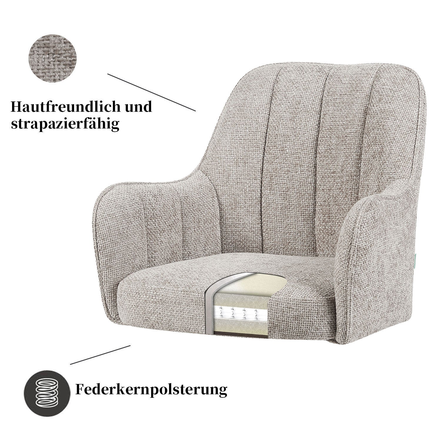 Esszimmerstuhl THOMAS-ZARA  - zeitloser Polsterstuhl mit Federkernpolsterung - Image 23