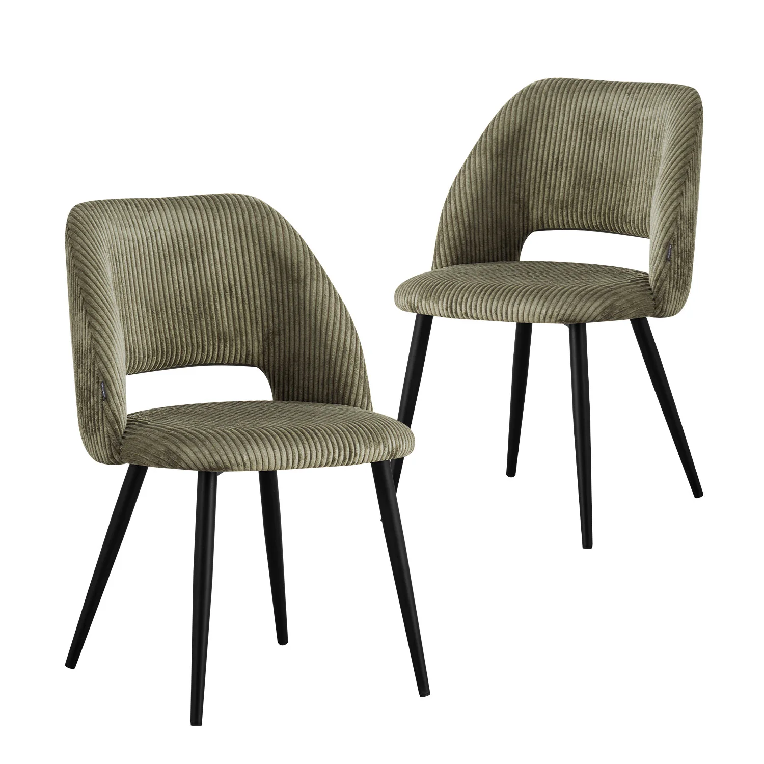 Esszimmerstühle 2er Set VICKY – Polsterstuhl aus Cordstoff oder Samtstoff mit Metallgestell - Image 18