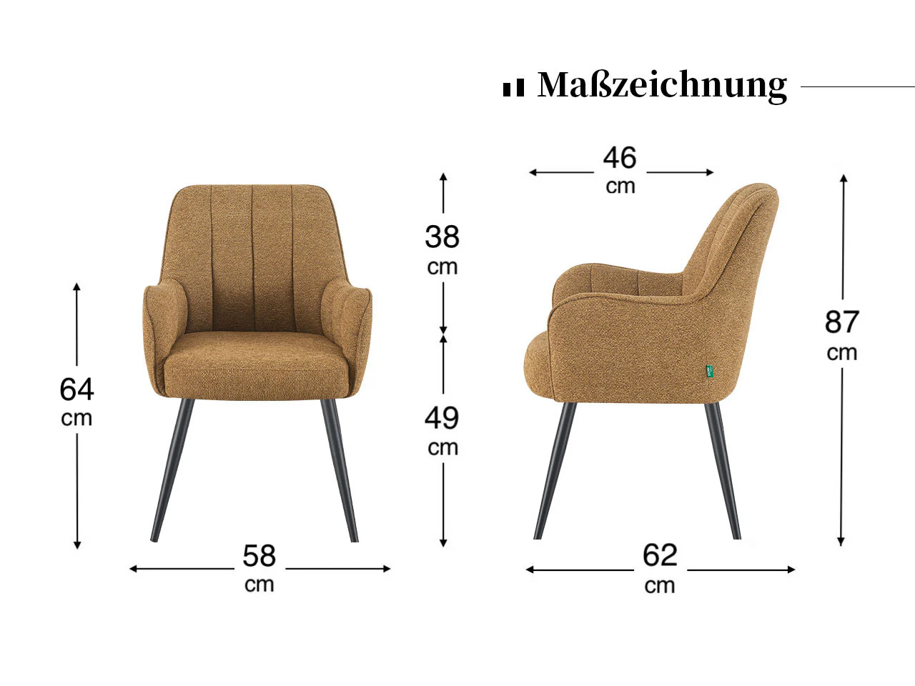 Esszimmerstühle THOMAS-MAJA 2er Set  - zeitloser Polsterstuhl mit Metallbeinen - Image 14