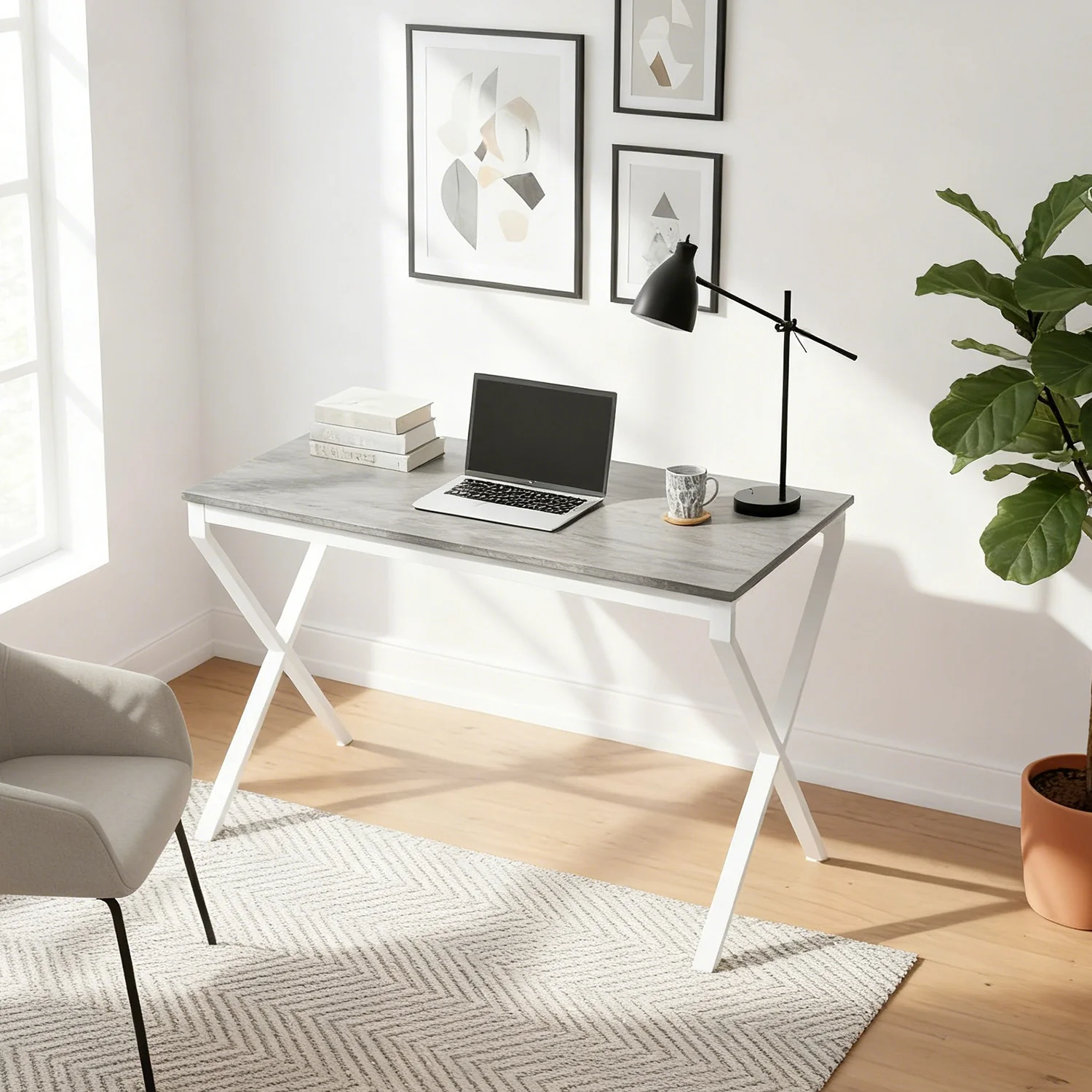 Schreibtisch Lutz - Home Office Desk mit Metallgestell - Image 3