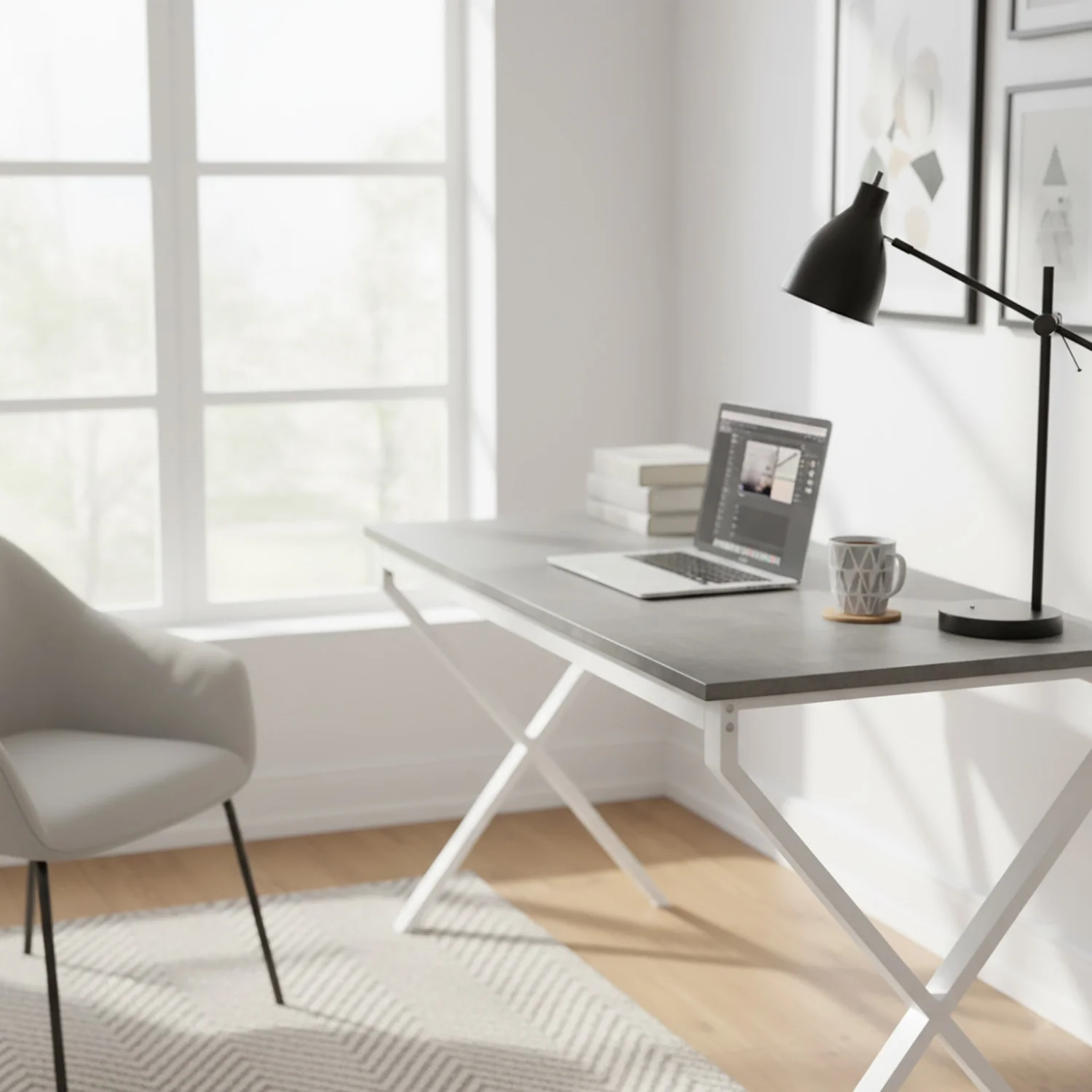 Schreibtisch Lutz - Home Office Desk mit Metallgestell - Image 4