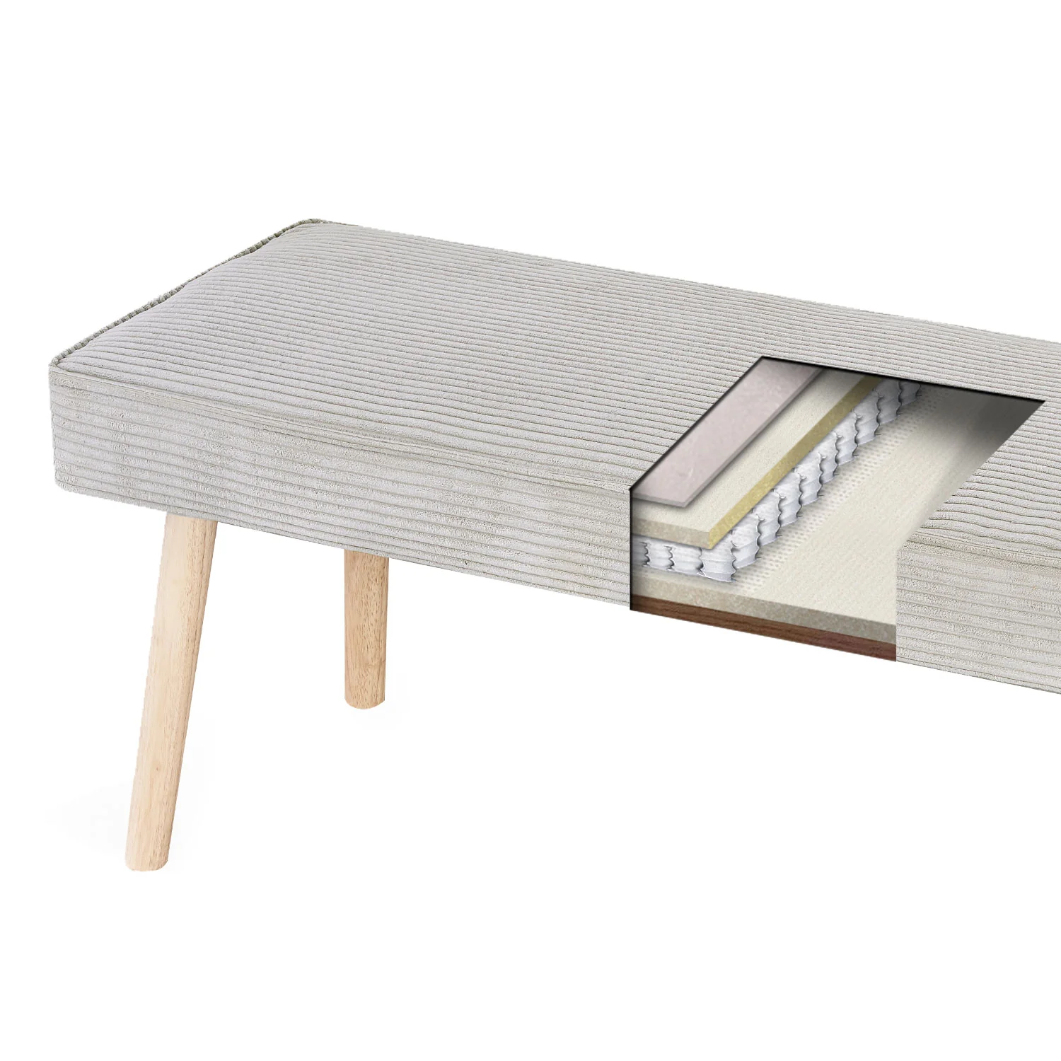 Sitzbank PAUL – Polsterbank mit Rückenlehne & Holzbeinen - Image 17
